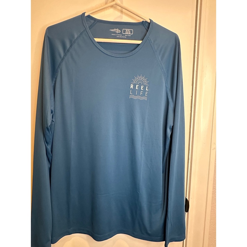 Reel Life Womens XXL Navy Blue Long Sleeve Sun Shirt Performance Top